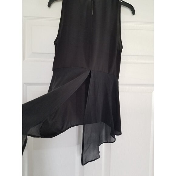 BCBGMaxAzria  Danna Top Black Semi Sheer w/Brass & Silver Studs Womens Size S - Picture 7 of 10